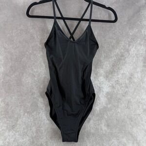 Victoria's Secret Black Criss Cross Back One Piece Swimsuit Size 10 Slimfit